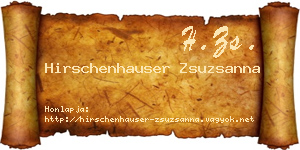 Hirschenhauser Zsuzsanna névjegykártya